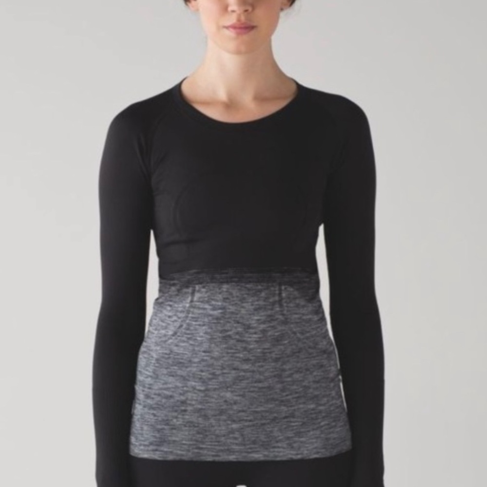 Lululemon swiftly long sleeve black ombré size 4
